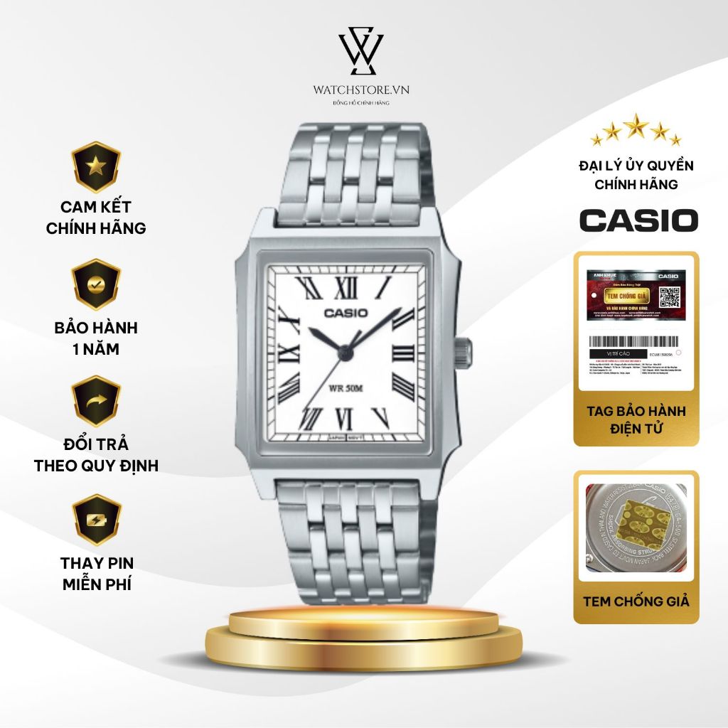 Đồng Hồ Nam Casio MTP-B190D-7BVDF  Kính Khoáng 41mm x 31.5mm  Chống Nước Dây Kim Loại Không Gỉ Chính Hãng | BigBuy360 - bigbuy360.vn