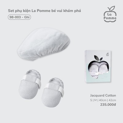 Set phụ kiện La Pomme bé vui khám phá - Sợi Jacquard Cotton thoáng khí an toàn – Bé trai - S/M
