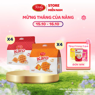 Combo 8 bịch Bánh Karo chà bông sợi gà, Bánh tươi ăn sáng, Bánh kẹo Richy, HSD 45 ngày - cân nhắc khi đặt SLL