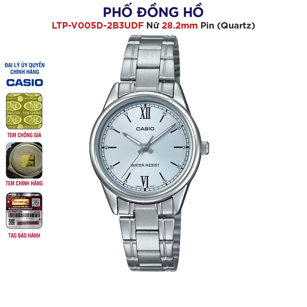 Đồng hồ nữ dây kim loại Casio Anh Khuê LTP-V005D-2B3UDF