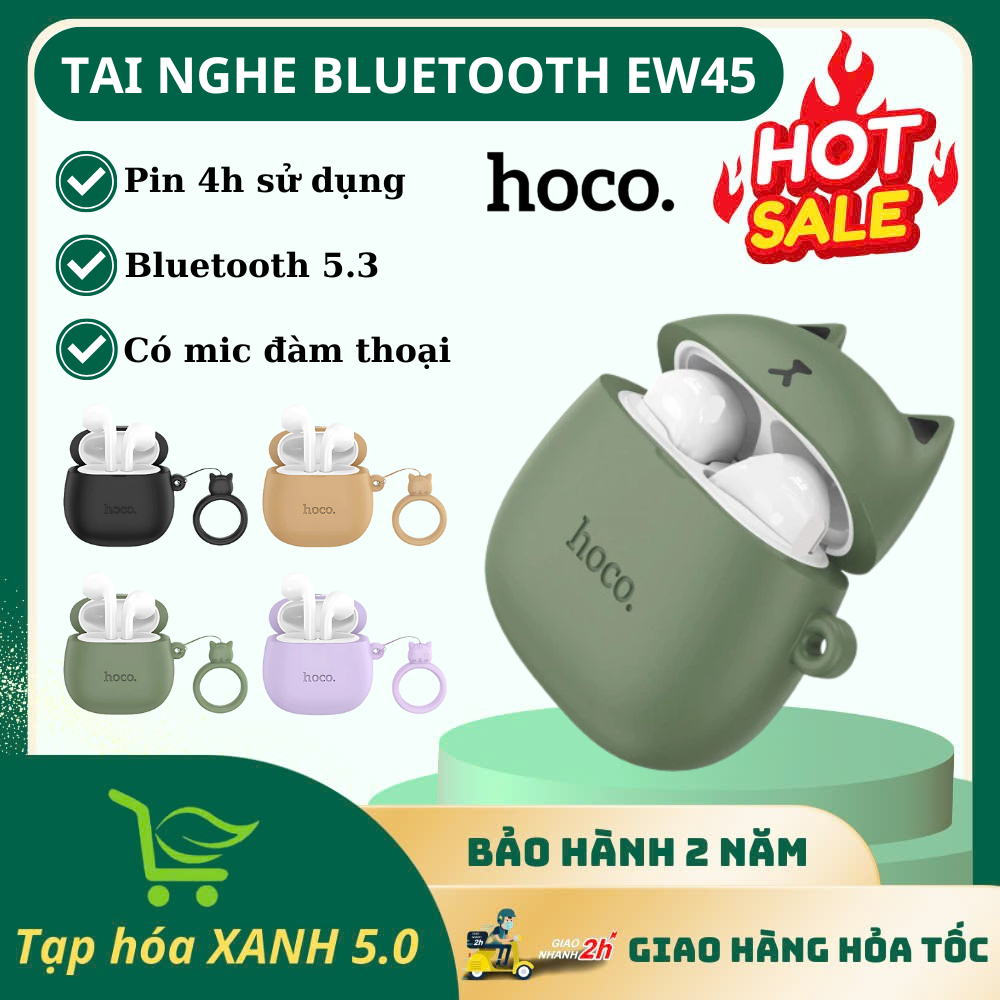 Tai Nghe Bluetooth Hoco EW45 TWS Bluetooth V5.3, Không Dây Có Mic Đàm Thoại, Nghe Nhạc Sử Dụng 4h