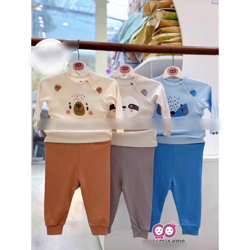 [LULLABY] Bộ Nỉ Cài Vai Lullaby Cho Bé 9m-4y