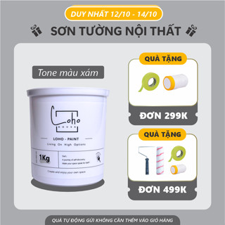 Sơn tường Loho House tone màu trắng xám | Lon sơn 1kg - Sơn nước nội thất cao cấp Loho-paint
