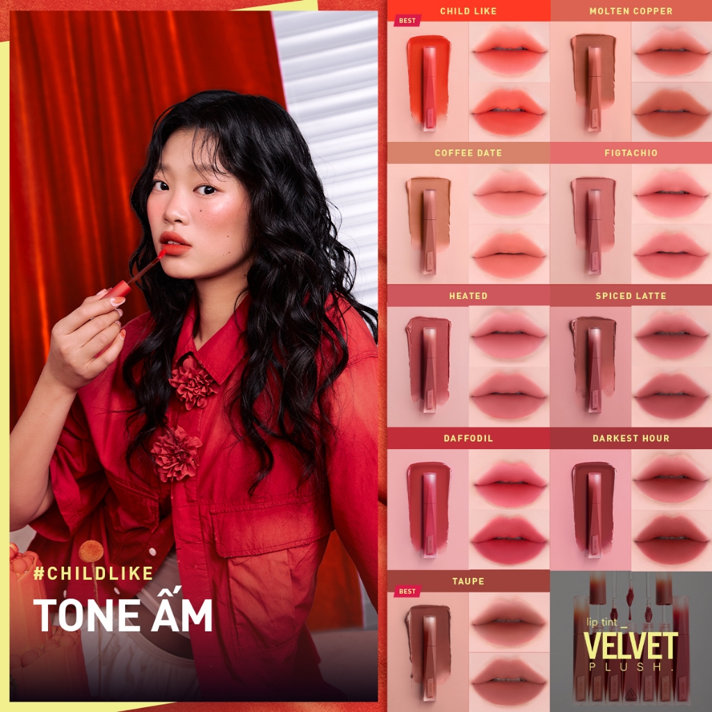 Son Kem Lì Nhung Mịn 3CE Velvet Lip Tint Plush | BigBuy360 - bigbuy360.vn