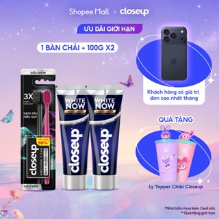 Bộ 2 Kem Đánh Răng và Bàn Chải Closeup - White Now Răng Trắng bật tông 3x Tức thì 100g và Precision Clean siêu mềm