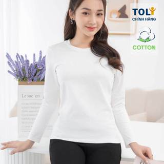 Áo Thun Tay Dài Nữ TOLI LHB10 – Cổ Tròn Màu Trơn, Form Vừa Dáng, Cotton 4 Chiều Mềm Mịn Dễ Chịu