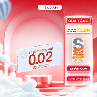 Bao cao su Sagami 002 bcs - non latex - siêu mỏng 0.02mm - hộp 2 chiếc