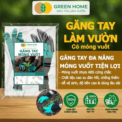 Găng Tay Làm Vườn GreenHome, Có Móng Vuốt, Bảo Vệ Tay, Độ Bền Cao, Chống Thấm Nước, Đào, Xới Đất
