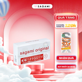 Bao cao su Sagami 002 - siêu mỏng 0.02mm - non latex - hộp 6 chiếc