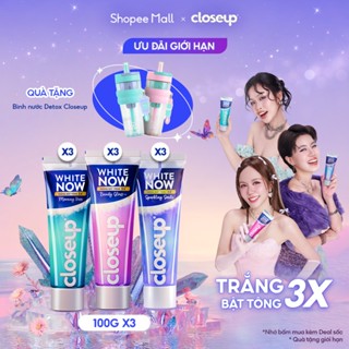 [Bộ Sưu Tập Tính Nữ] Combo 3 Kem đánh răng Closeup White Now-Trắng Bật Tông 3X TỨC THÌ với Công nghệ Ánh Sáng Xanh 100g