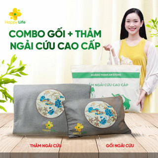 Combo Thảm Và Gối Ngải Cứu Hoàng Thịnh An Cao Cấp Chính Hãng, Thảm Điện, Đệm Sưởi Ngải Cứu Đông Y Hỗ Trợ Đau Vai Gáy
