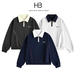    NEW 2025    Áo Sweater Polo Nam Nữ Local Brand HEAVEN Chất Liệu Nỉ 2 Da Dày Dặn Không Nhăn Xù 