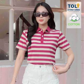 Áo Polo Nữ TOLI PLM81 - Sọc Ngang Cổ Bẻ Thanh Lịch - Form Vừa Ôm - Cotton 4 Chiều Mát Mịn