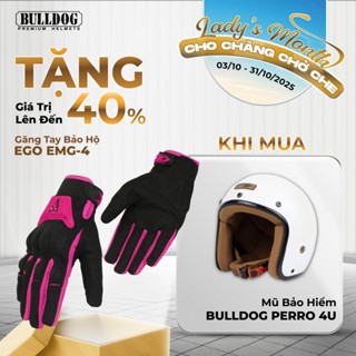 [Mua 1 Tặng 1] Mũ Bảo Hiểm 3/4 Nam Nữ BULLDOG Perro 4U  Màu Trơn Phong Cách Retro Cổ Điển Lỗ Khoá Chống Trộm