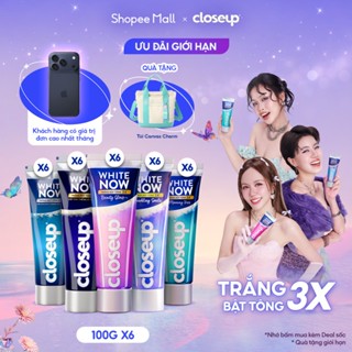 Bộ 6 Kem Đánh Răng Closeup trắng răng White Now Trắng Bật Tông 3x TỨC THÌ 100g