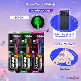 Bộ 2/6 bàn chải Closeup Precision Clean siêu mềm