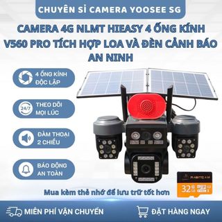  Camera NĂNG LƯỢNG MẶT TRỜI 4G HiEasy 4 MẮT AOV  Xoay 360 độ Tích hợp loa và đèn cảnh báo an ninh BẢO HÀNH 1 NĂM 