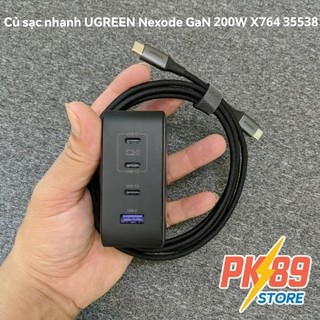  Củ sạc nhanh UGREEN Nexode GaN 200W 4 cổng 3C+1A X764 35538 bản Quốc tế 