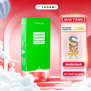 Bao cao su Sagami Green gân gai hộp 10 chiếc