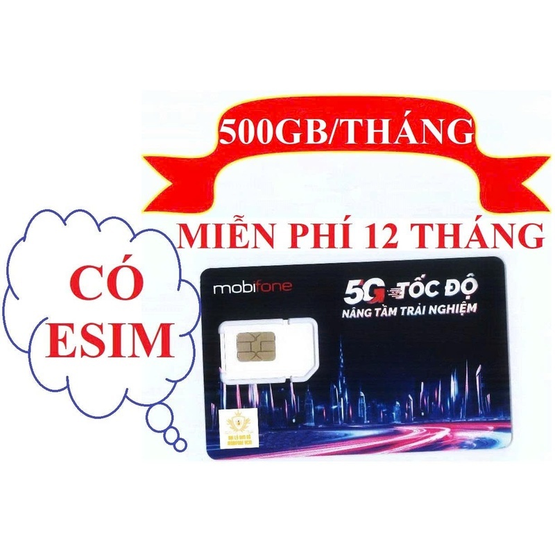 (500GB/THÁNG) Sim 4G MobiFone 12 tháng 12MDT150 MIỄN PHÍ 12 THÁNG - (SIM VẬT LÝ/ESIM) - Hàng Chính H