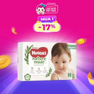 Bỉm tã dán Huggies Platinum Nature Made size M 64 miếng (6-11kg) - concung