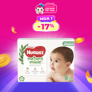 Bỉm tã dán Huggies Platinum Nature Made size S 82 miếng (4-8kg) - concung