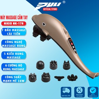 Máy Massage Cá Heo Cầm Tay Nikio NK-178 Máy Massage 7 Đầu 6 Chế Độ Pin Sạc Giảm Đau Mỏi Vai Cổ Gáy