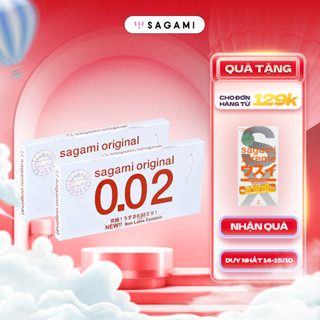Combo 2 hộp bao cao su Sagami 002 siêu mỏng non latex hộp 2 chiếc