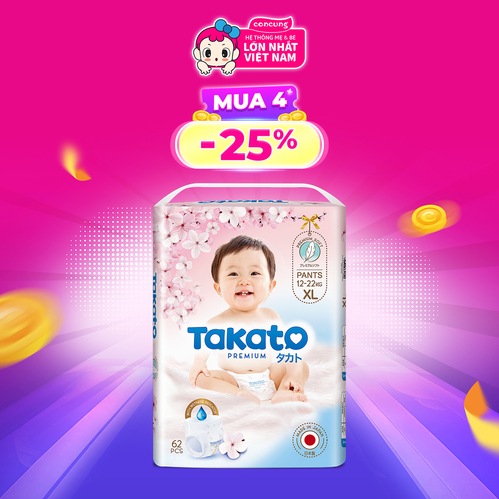 Tã quần Takato siêu mềm mại (XL, 62 miếng) - concung