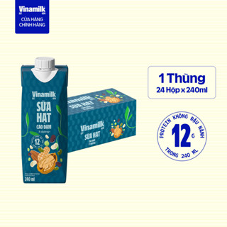 Thùng 24 hộp sữa hạt Cao Đạm ít đường Vinamilk - hộp 240ml