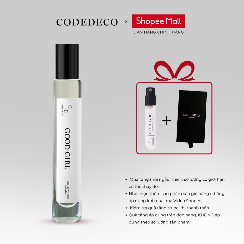 Tinh dầu thơm nữ CODEDECO Good Girl 10ml dạng lăn - Ngọt ngào, Nhẹ Nhàng, Quyến Rũ | BigBuy360 - bigbuy360.vn
