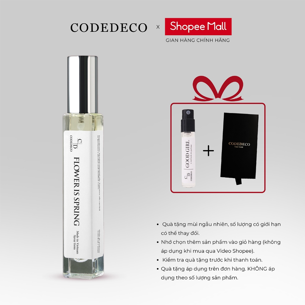 Tinh dầu thơm nữ CODEDECO Flower Is Spring 10ml dạng xịt - Sang trọng, Tinh tế, Quyến rũ | BigBuy360 - bigbuy360.vn