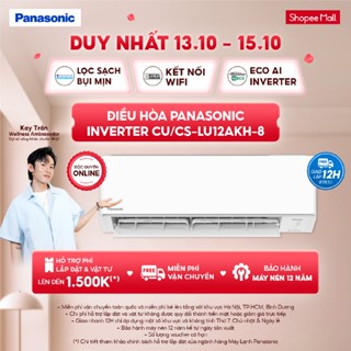 [LIVESTREAM] [Hỗ trợ lắp + vật tư] Máy lạnh/ Điều hòa Panasonic Inverter CU/CS-LU12AKH-8-1.5HP-Một chiều - ECO AI