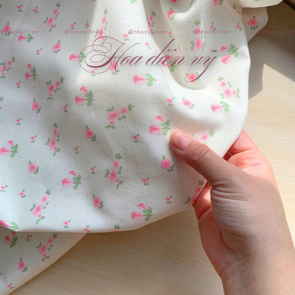 Vải Linen Bột Nhà vải Linen Hoạ Tiết HOA DIÊN VỸ Mềm Mại Độ Dày Vừa Đủ Chất Liệu An Toàn Cho Da