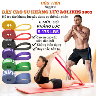 Dây Kháng Lực Đàn Hồi Chính Hãng, Power Band Cao Su Hỗ Trợ Tập Gym Thể Hình Tại Nhà Aolikes AL3602