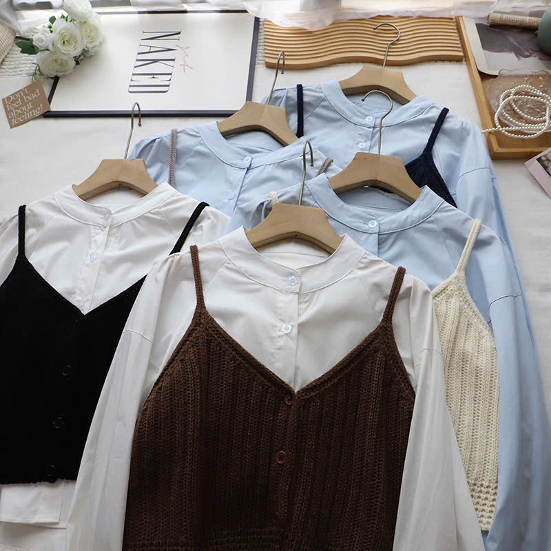 [SẴN] Áo gile len 2 dây dáng croptop mặc bên ngoài áo sơ mi, phong cách trẻ trung năng động - 039 | BigBuy360 - bigbuy360.vn