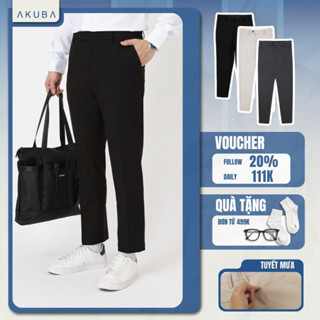Quần Tây Nam Công Sở Hàn Quốc AKUBA Cao Cấp Slimfit Dáng Suông Tuyết Mưa Dày Dặn Đi Học | 01K3008