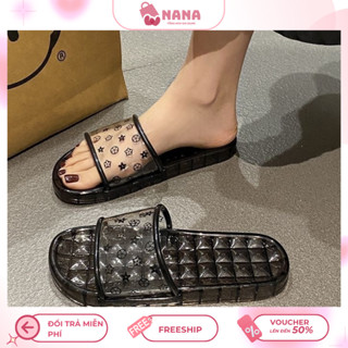  Dép nữ trong suốt quai ngang dép nhựa chống trơn trượt chất liệu dẻo bền êm lý tưởng cho nhà tắm – vệ sinh 