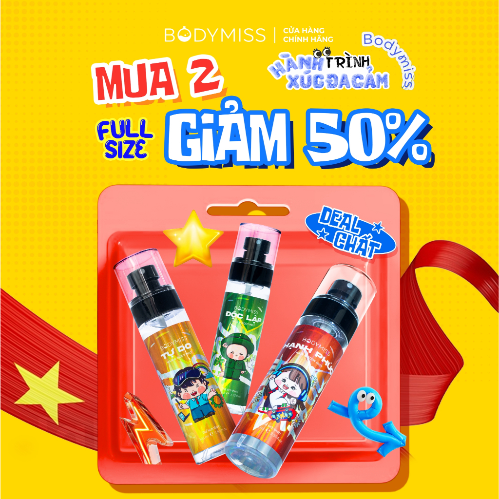 [BẢN ĐẶC BIỆT MUA 2 GIẢM 50%] Body Mist Xịt Thơm Hương Nước Hoa Bodymist Nam Nữ BODYMISS