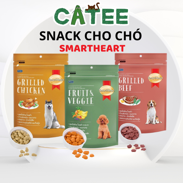 Snack Thưởng Cho Chó SmartHeart Từ Thịt Và Rau Củ 100g