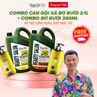 Combo can gội xả 2.1L tặng kèm combo bơ bưởi 350ml hỗ trợ giảm rụng, giúp mọc tóc Regenerating Hachi  dung tích