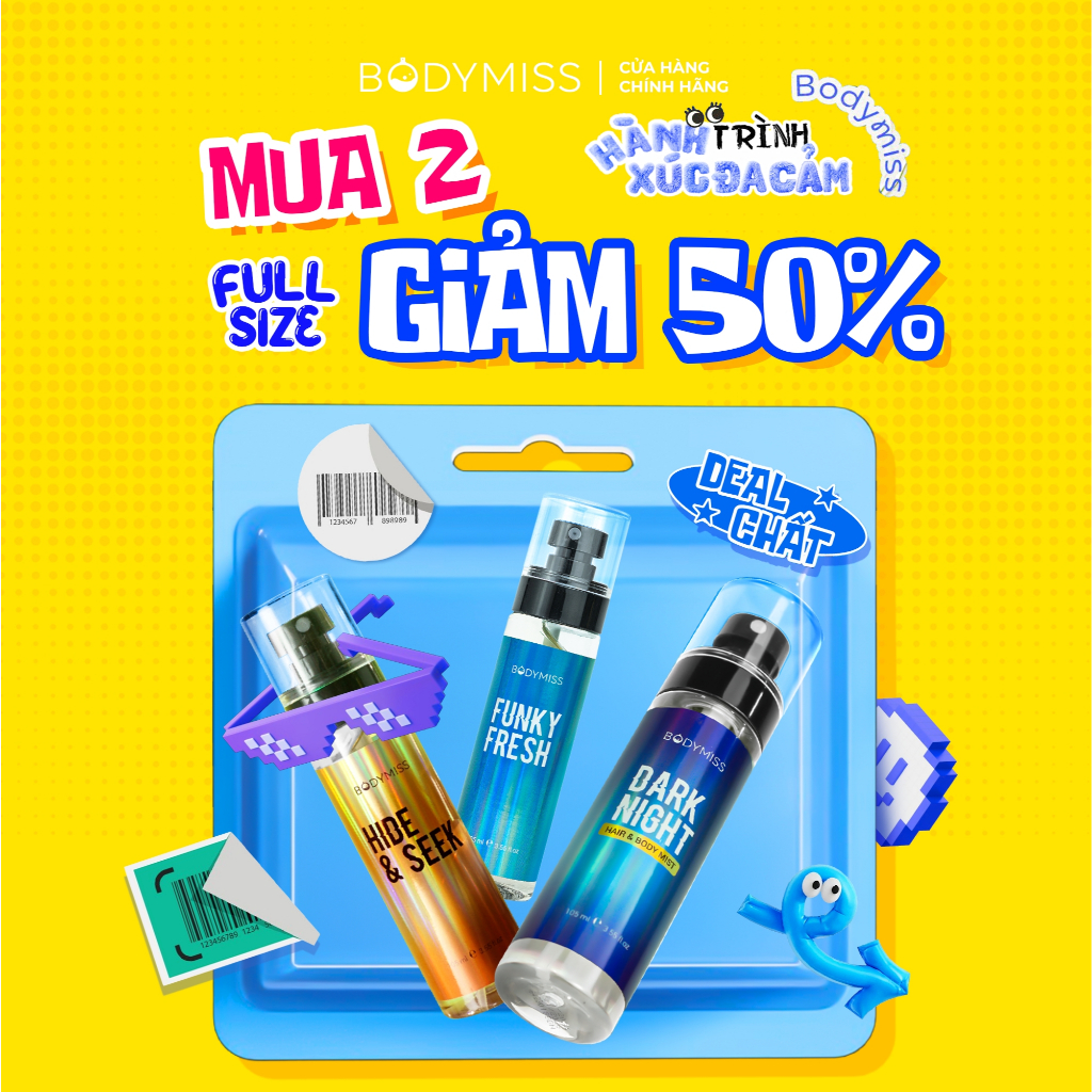 [MUA 2 CHAI GIẢM 50%] Body Mist Nam Nữ Unisex Bodymist Chính Hãng Thơm Lâu BODYMISS