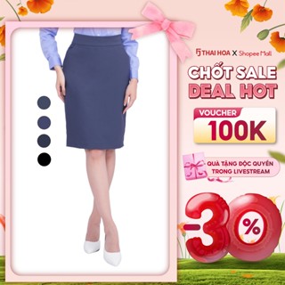 Chân váy nữ bút chì CVW-R01 chất liệu cotton tự nhiên các màu dáng dài, dáng ngắn 1 lớp Thái Hòa