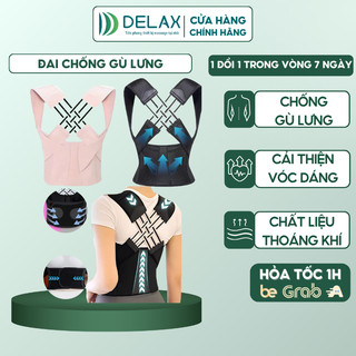 Đai Chống Gù Lưng DELAX DCG01 – Đai Điều Chỉnh Tư Thế Chuẩn, Cải Thiện Vóc Dáng, Có Nẹp Hỗ Trợ Giữ Thẳng Lưng, Thoải Mái
