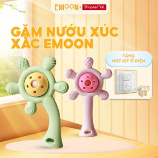Đồ chơi gặm nướu xúc xắc cho bé sơ sinh Emoon Silicone bạch kim, kháng khuẩn hỗ trợ khả năng cầm nắm cho bé