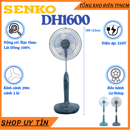 Quạt Đứng Senko Có Chức Năng Hẹn Giờ Sang Trọng, Cao Cấp DH1600 - Hàng Chính Hãng