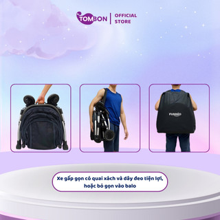 Xe đẩy gấp gọn Funnio D298 đẩy 2 chiều, 3 tư thế cho bé từ sơ sinh, xách tay lên máy bay và để được phía trước xe máy ga
