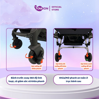 Xe đẩy gấp gọn Funnio D298 đẩy 2 chiều, 3 tư thế cho bé từ sơ sinh, xách tay lên máy bay và để được phía trước xe máy ga
