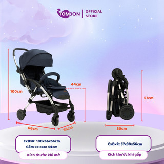 Xe đẩy gấp gọn Funnio D298 đẩy 2 chiều, 3 tư thế cho bé từ sơ sinh, xách tay lên máy bay và để được phía trước xe máy ga