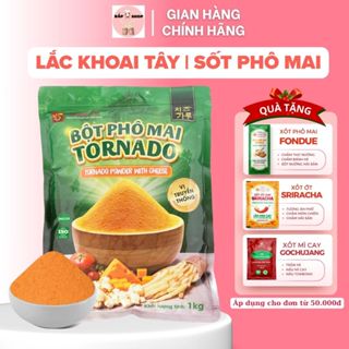 Bột phô mai lắc Tornado, bột phô mai Hàn Quốc lắc khoai tây, làm sốt phô mai - Gói 1kg - Bắp shop